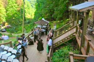 inexpensive wedding venues in NC patio ceremony setting