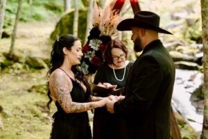 waterfall elopement near Asheville NC private ceremony location