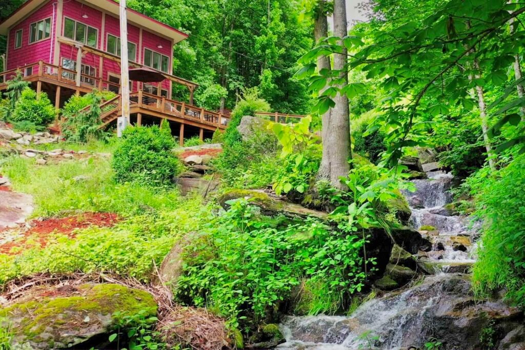 drone house from bridge far creek