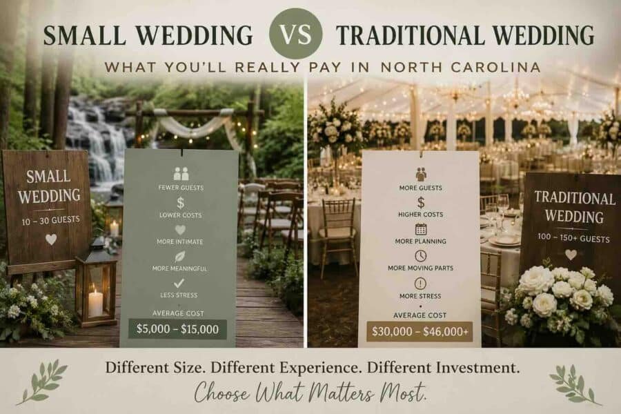 small wedding vs traditional wedding cost comparison