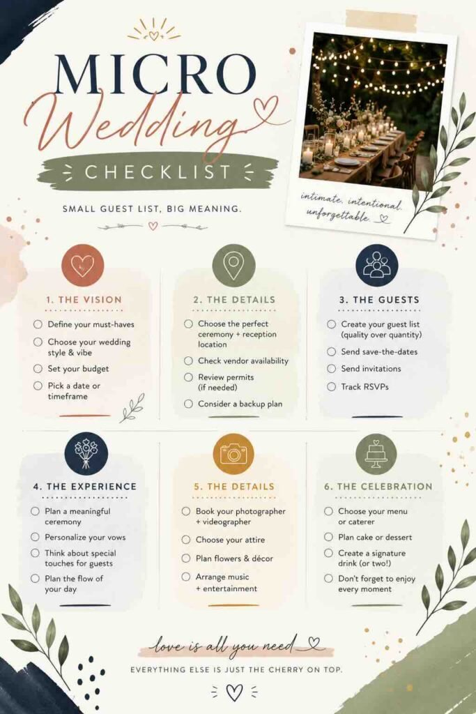 sample micro wedding checklist