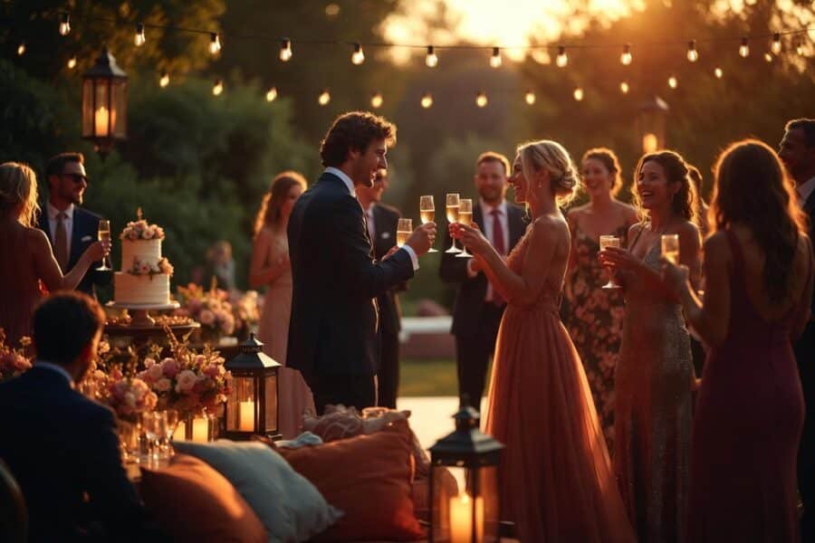 micro wedding reception couple